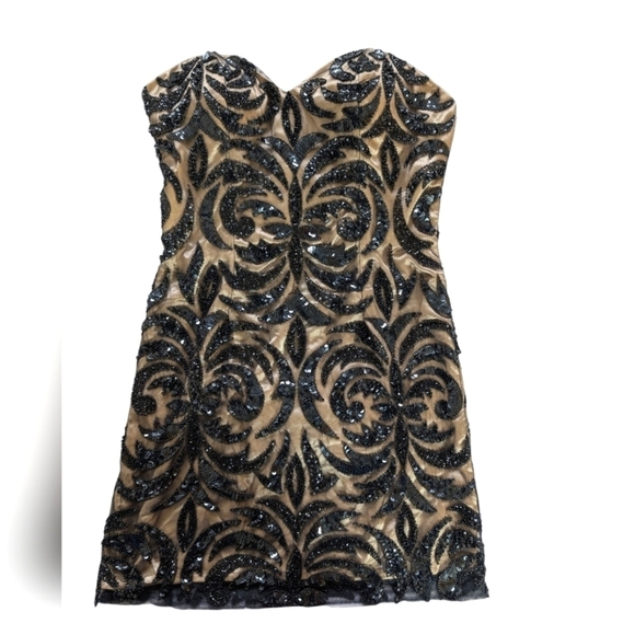 Scala mini beaded strapless black dress sz 10 NWT - Picture 1 of 12